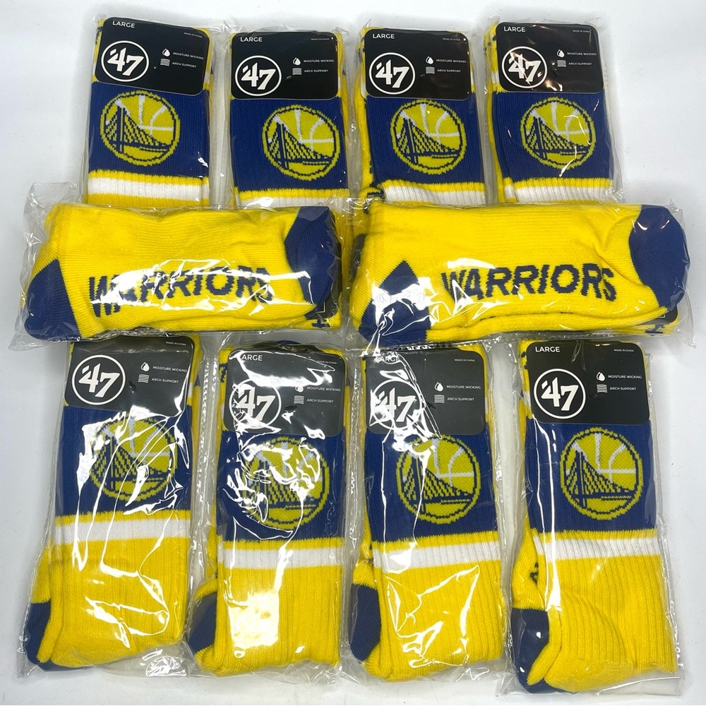 10 Pairs of Yellow Golden State Warriors socks - Picture 2 of 7